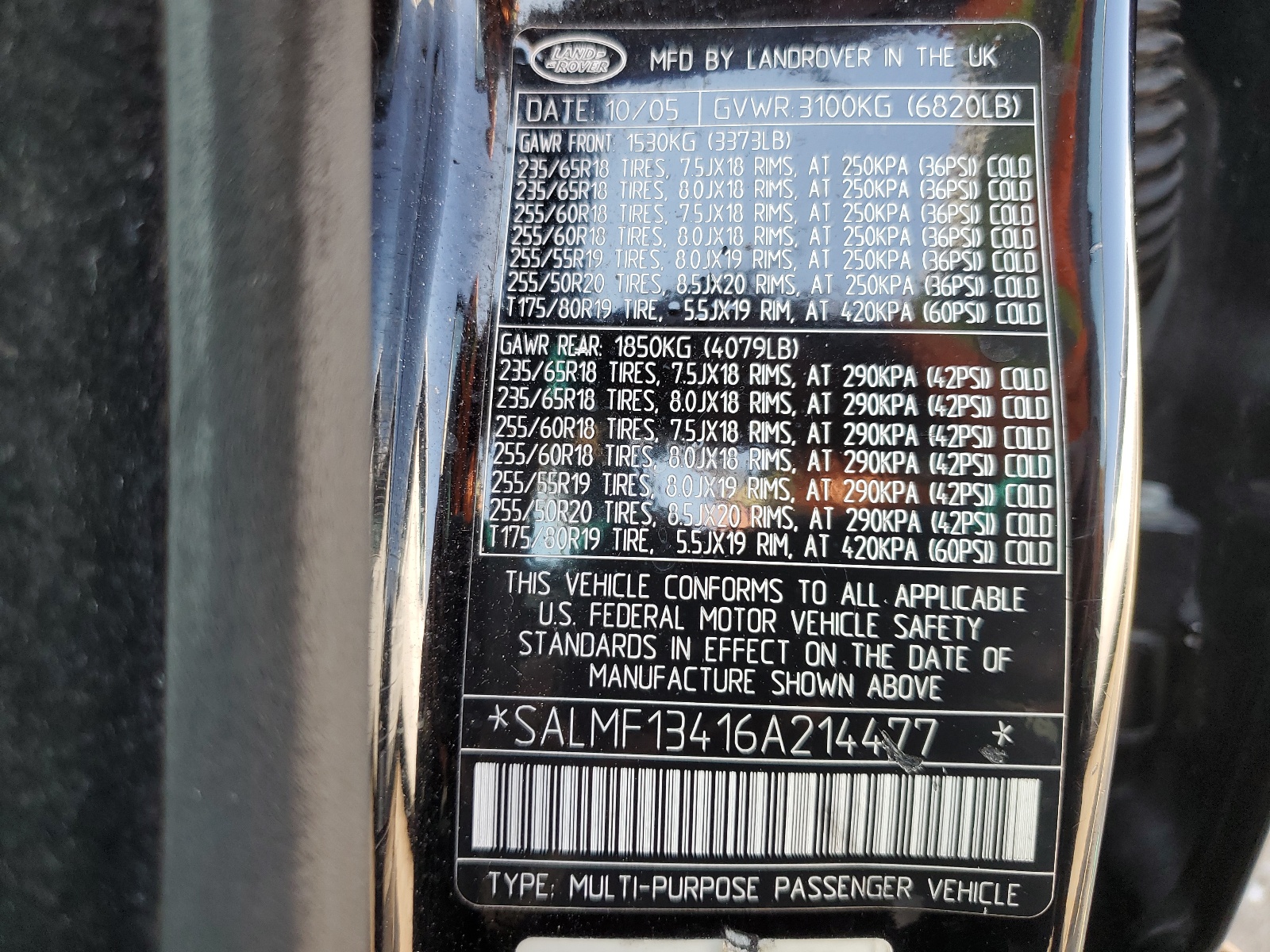 SALMF13416A214477 2006 Land Rover Range Rover Supercharged