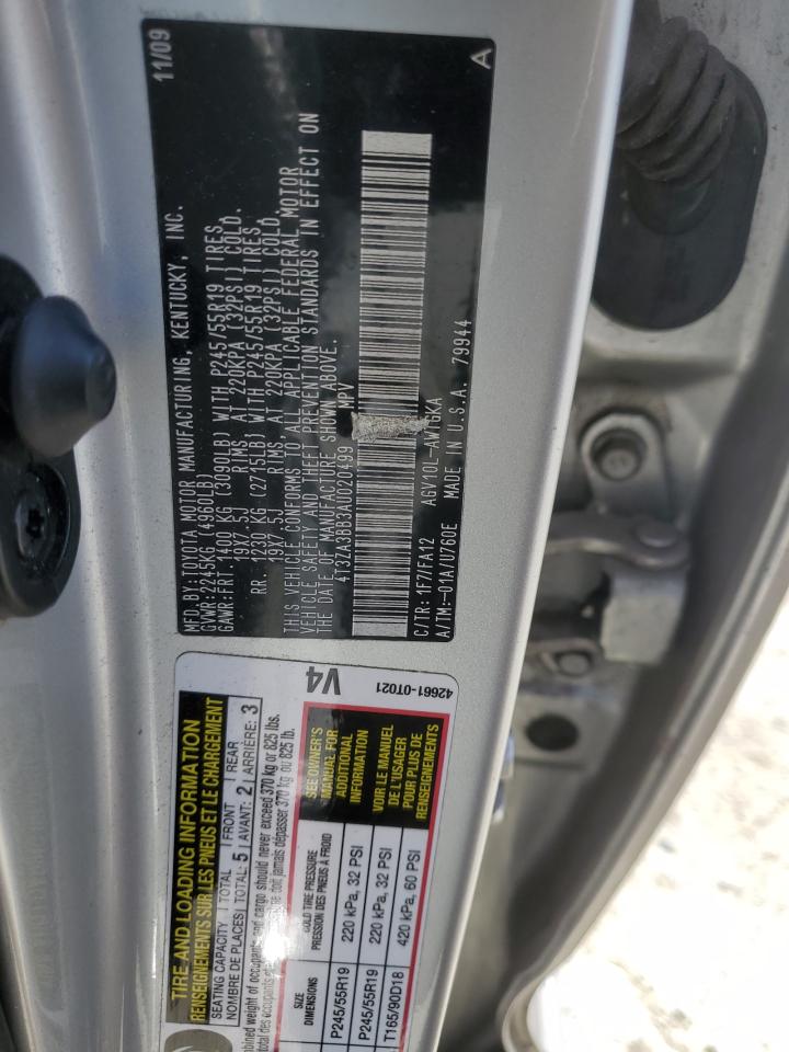 2010 Toyota Venza VIN: 4T3ZA3BB3AU020499 Lot: 61275234