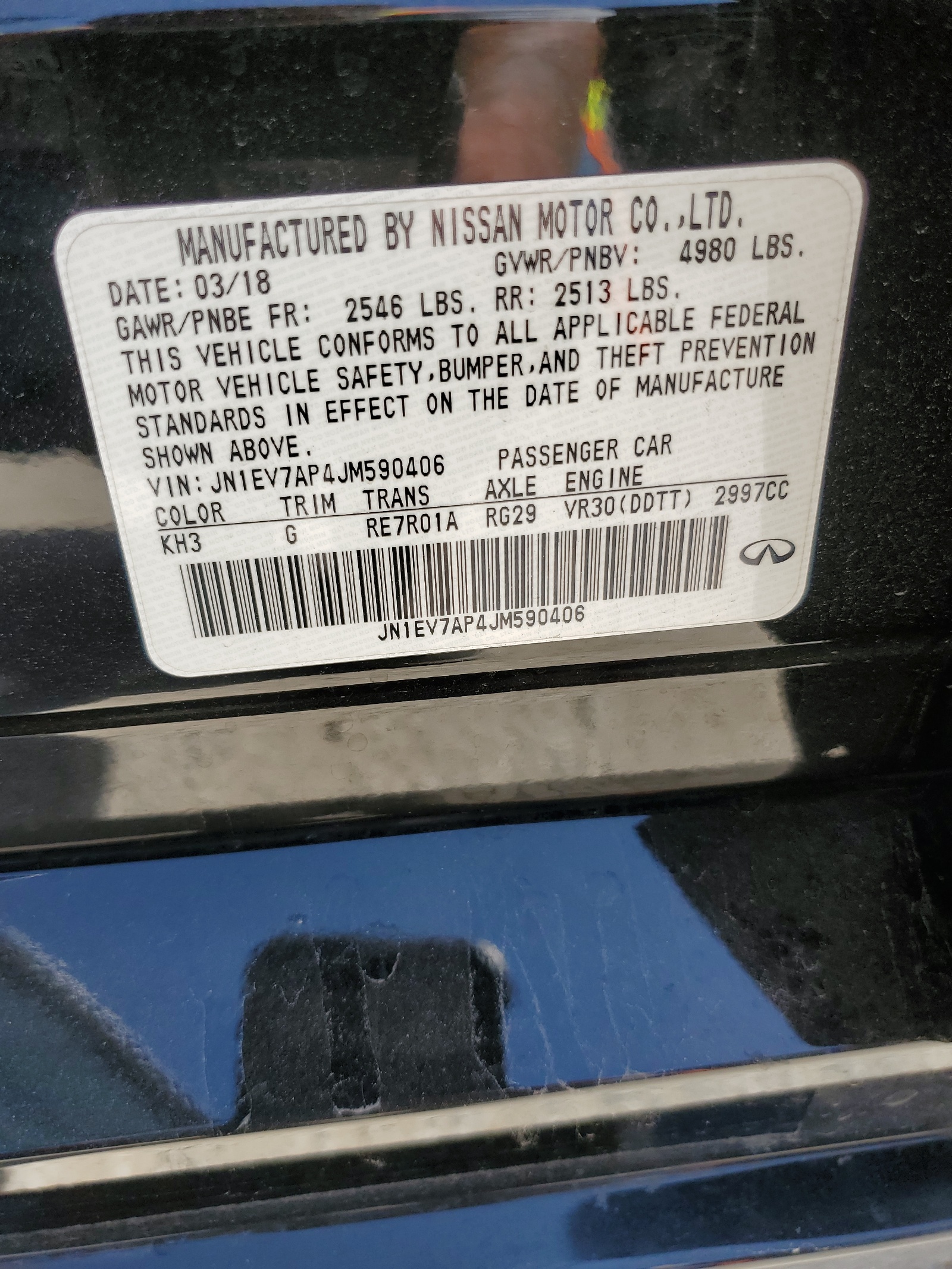 JN1EV7AP4JM590406 2018 Infiniti Q50 Luxe