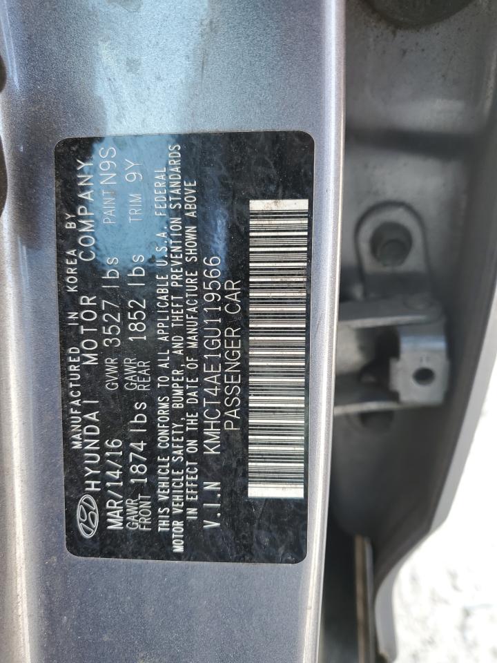 2016 Hyundai Accent Se VIN: KMHCT4AE1GU119566 Lot: 63307314