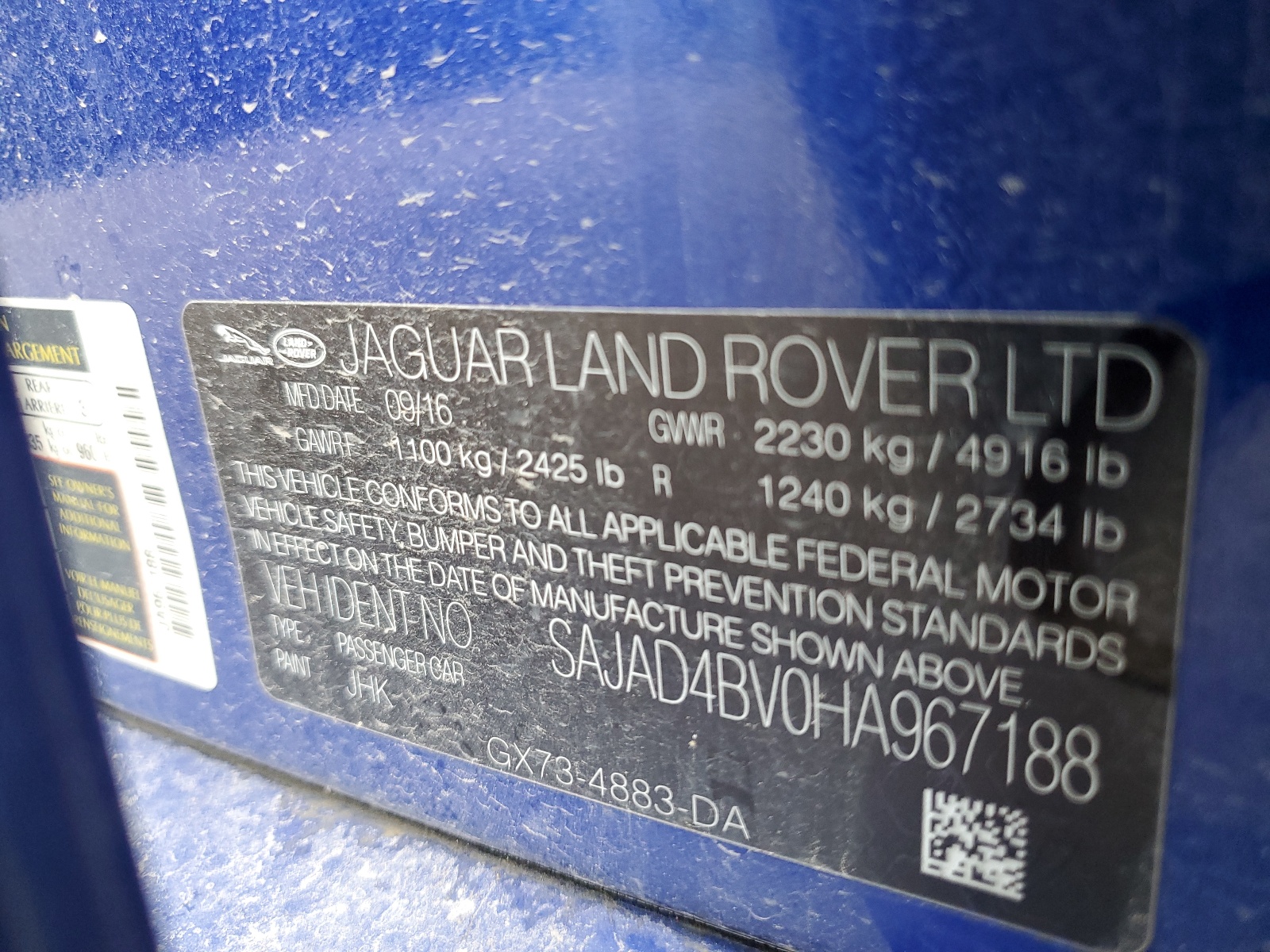 SAJAD4BV0HA967188 2017 Jaguar Xe Premium