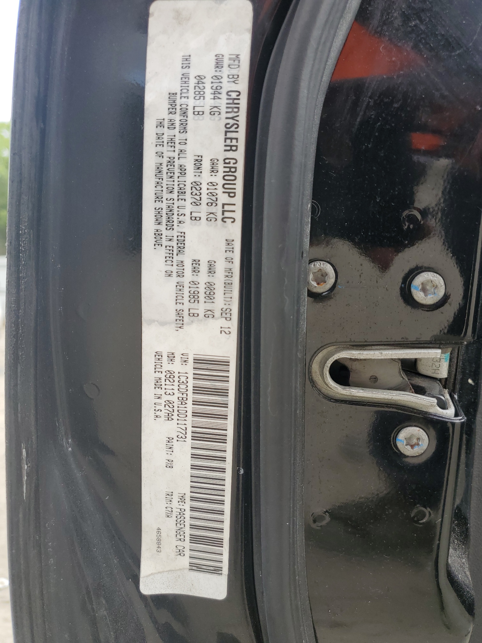 1C3CDFBA1DD117731 2013 Dodge Dart Sxt