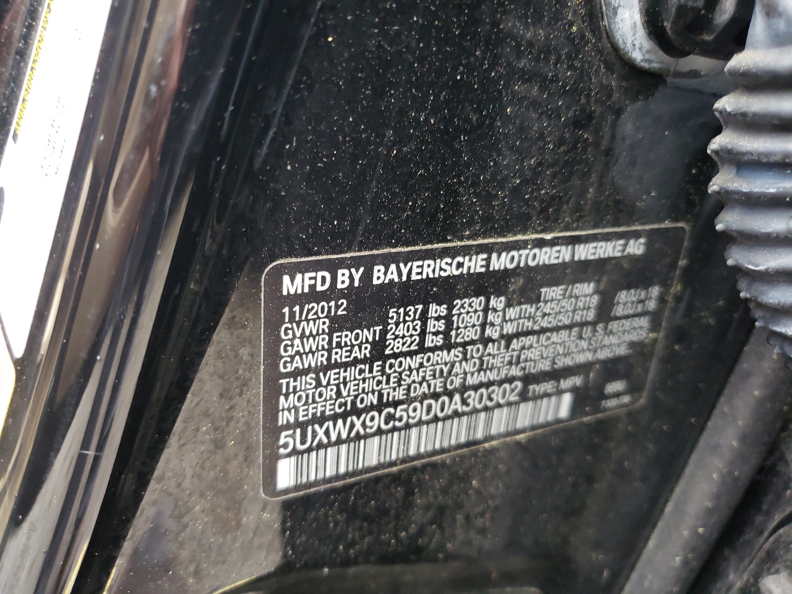 5UXWX9C59D0A30302 2013 BMW X3 xDrive28I