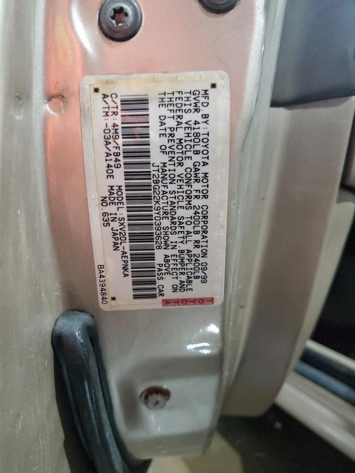 2000 Toyota Camry Ce VIN: JT2BG22K9Y0393628 Lot: 61477134