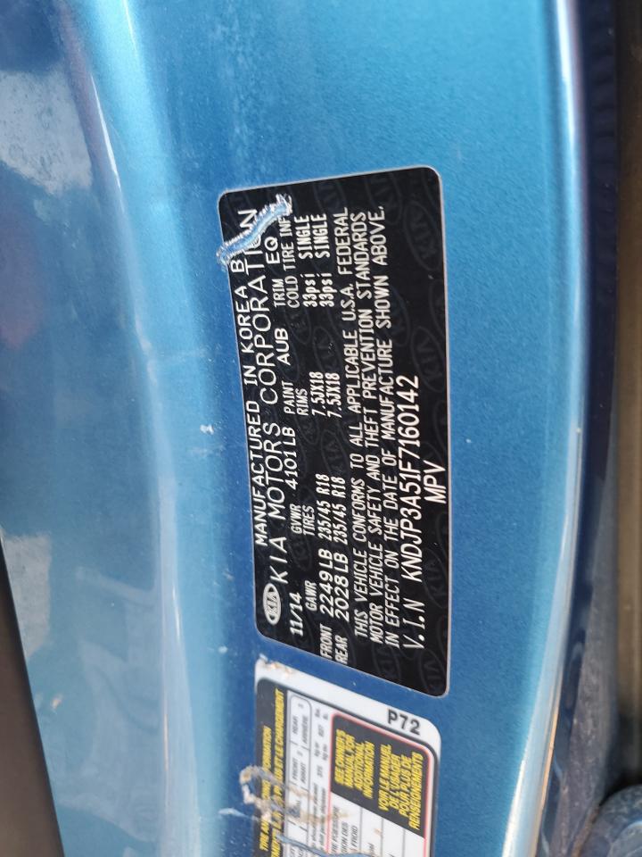 2015 Kia Soul + VIN: KNDJP3A51F7160142 Lot: 62791824