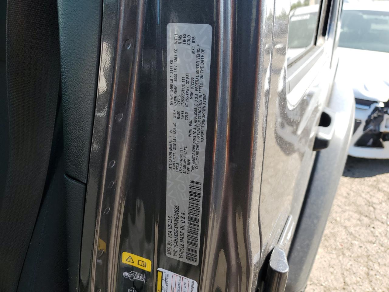 2021 Jeep Wrangler Unlimited Sport VIN: 1C4HJXDGXMW694036 Lot: 59953034