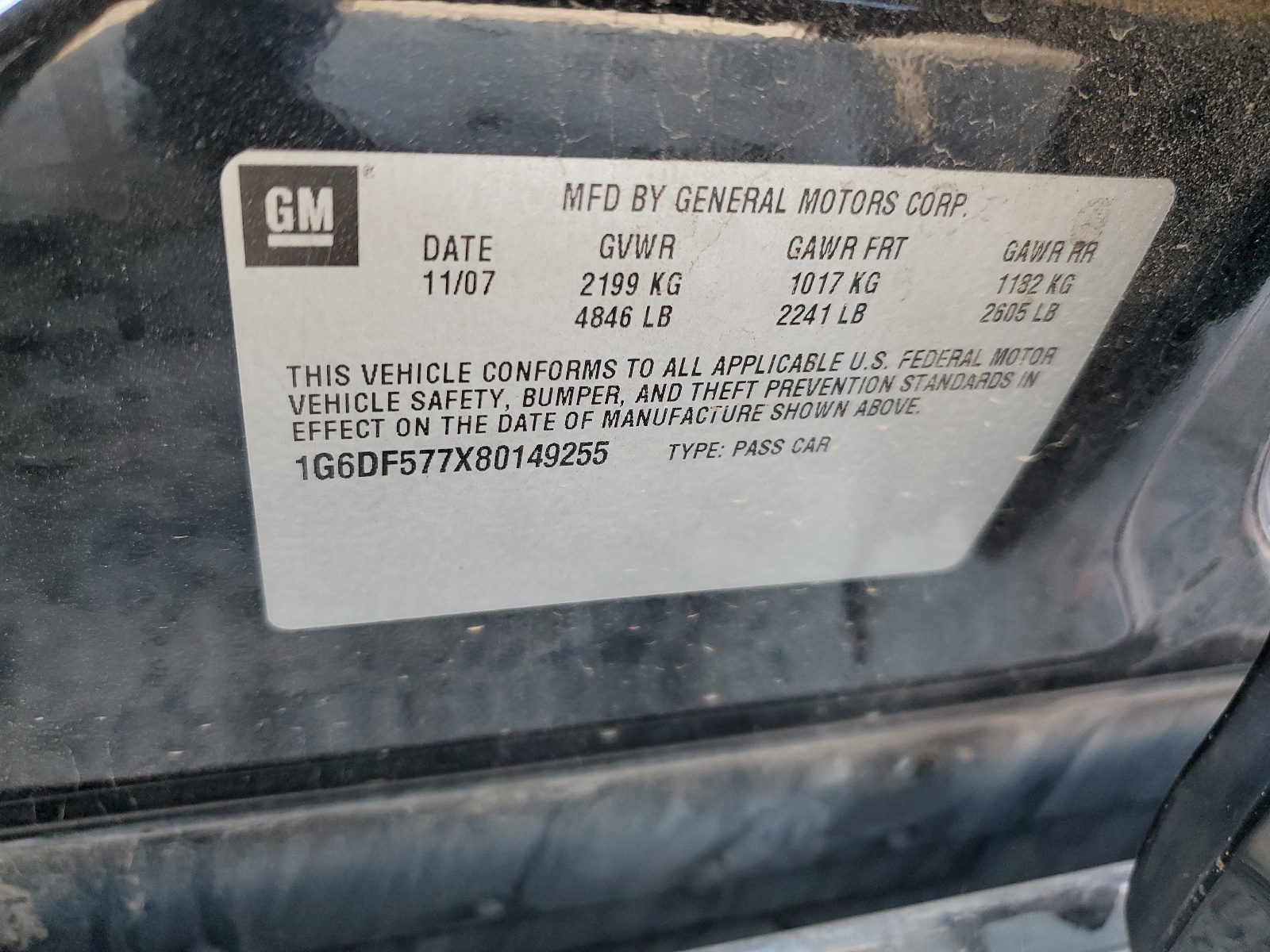 1G6DF577X80149255 2008 Cadillac Cts