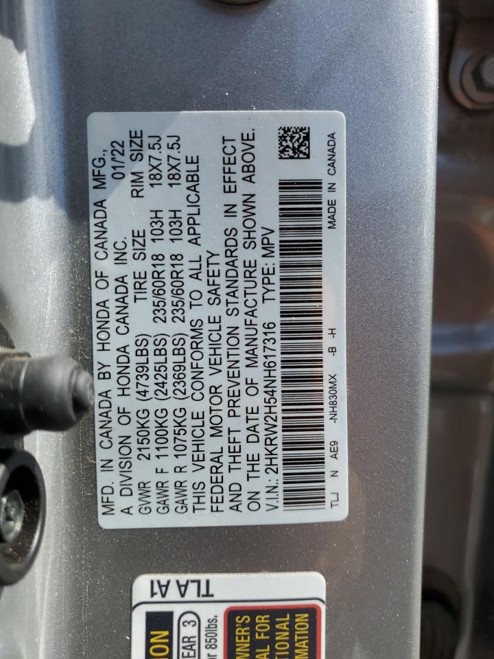 2HKRW2H54NH617316 2022 Honda Cr-V Ex