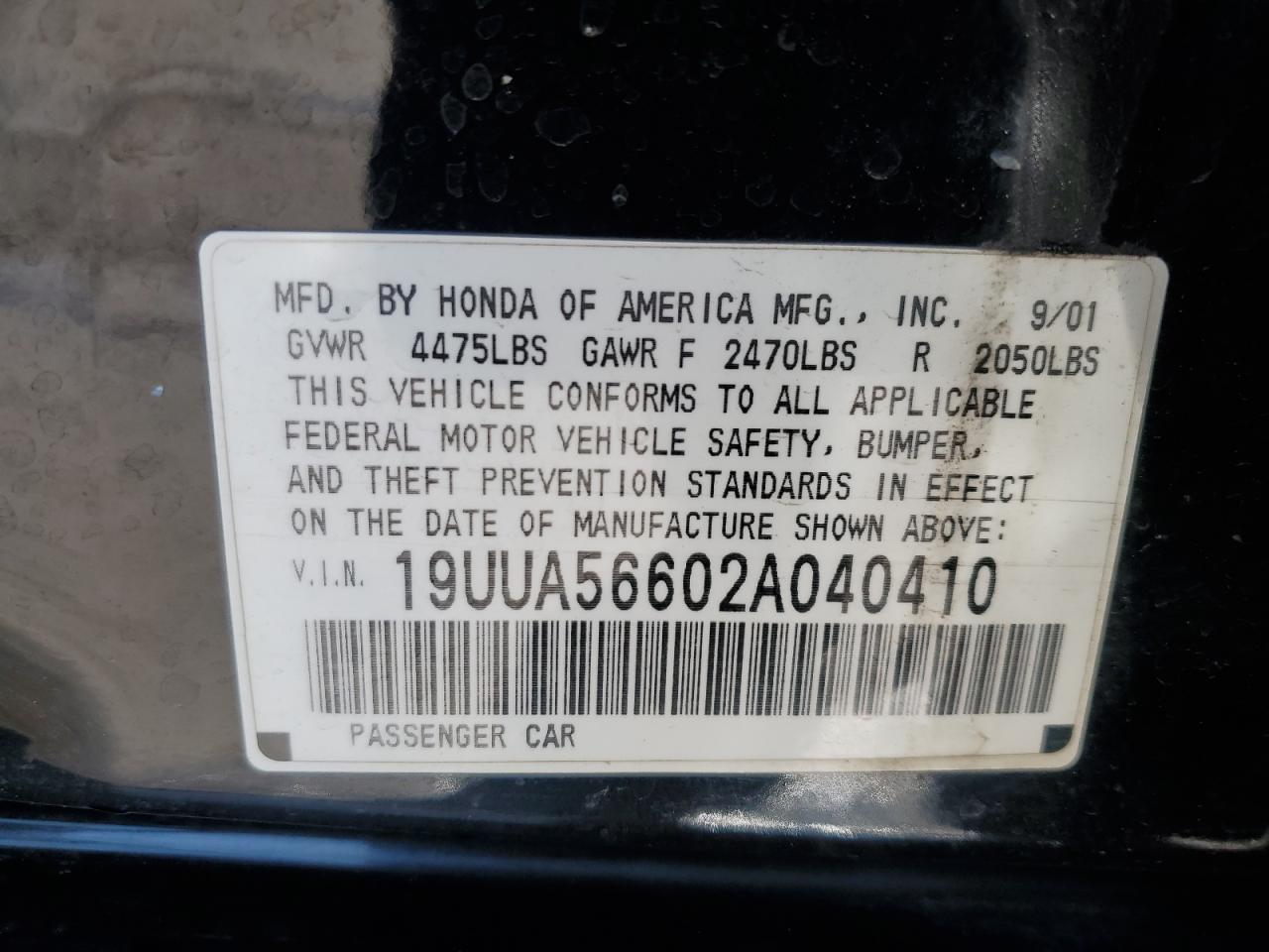 19UUA56602A040410 2002 Acura 3.2Tl