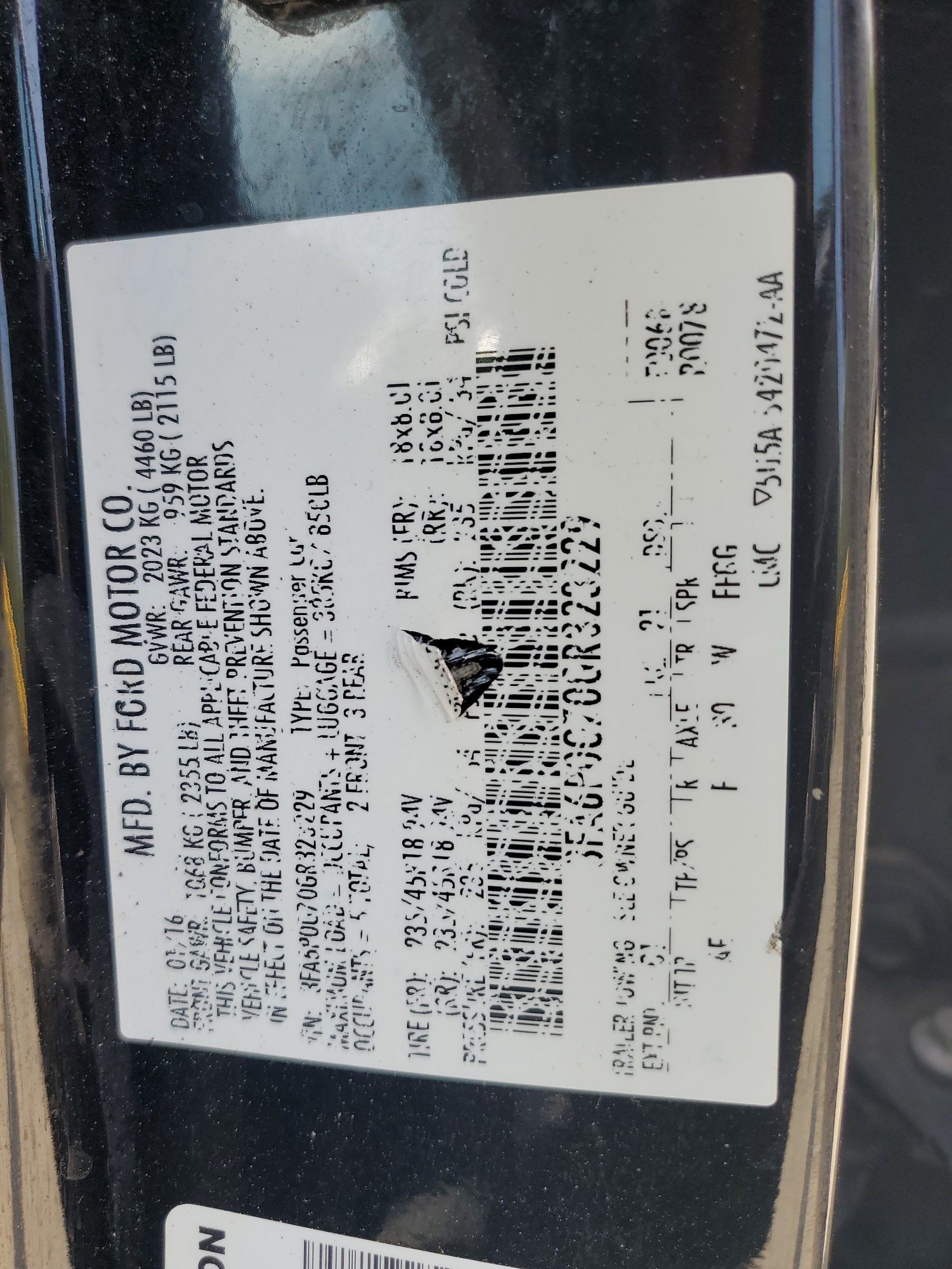 3FA6P0G70GR323229 2016 Ford Fusion S