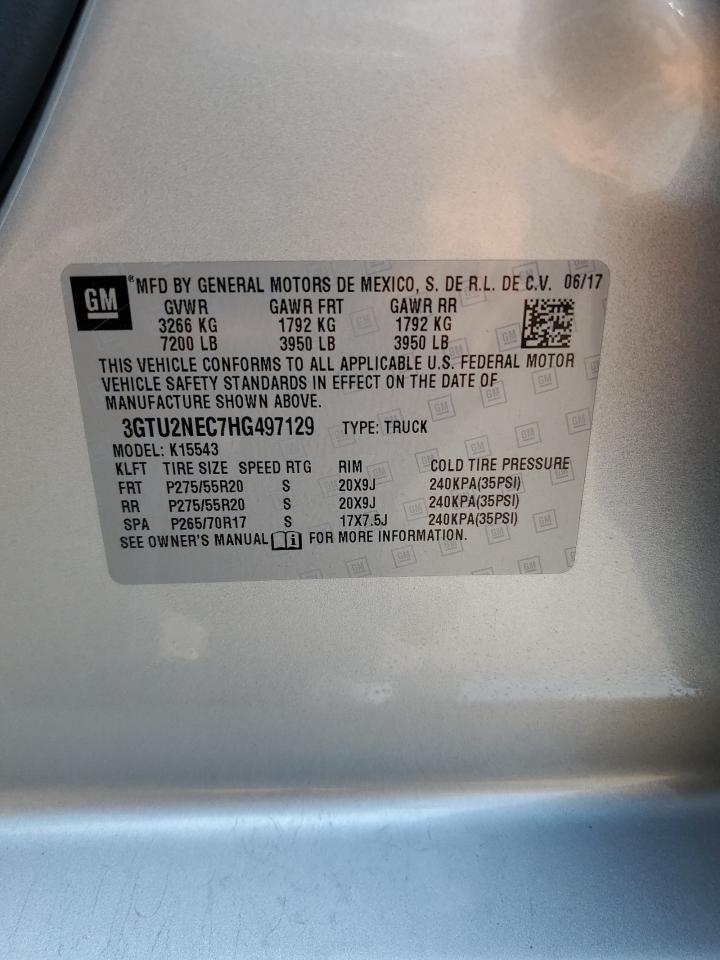 3GTU2NEC7HG497129 2017 GMC Sierra K1500 Slt