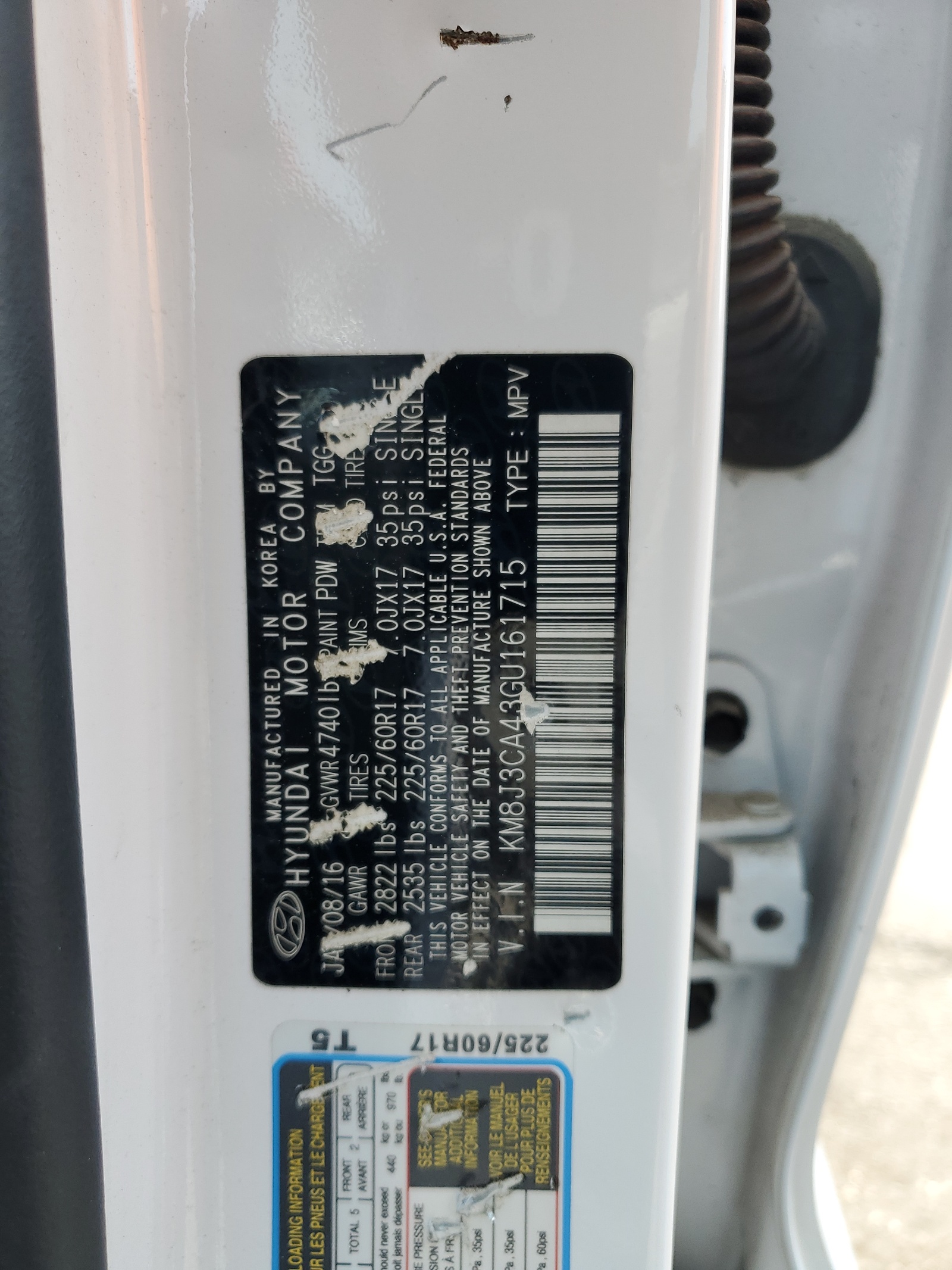 KM8J3CA43GU161715 2016 Hyundai Tucson Limited