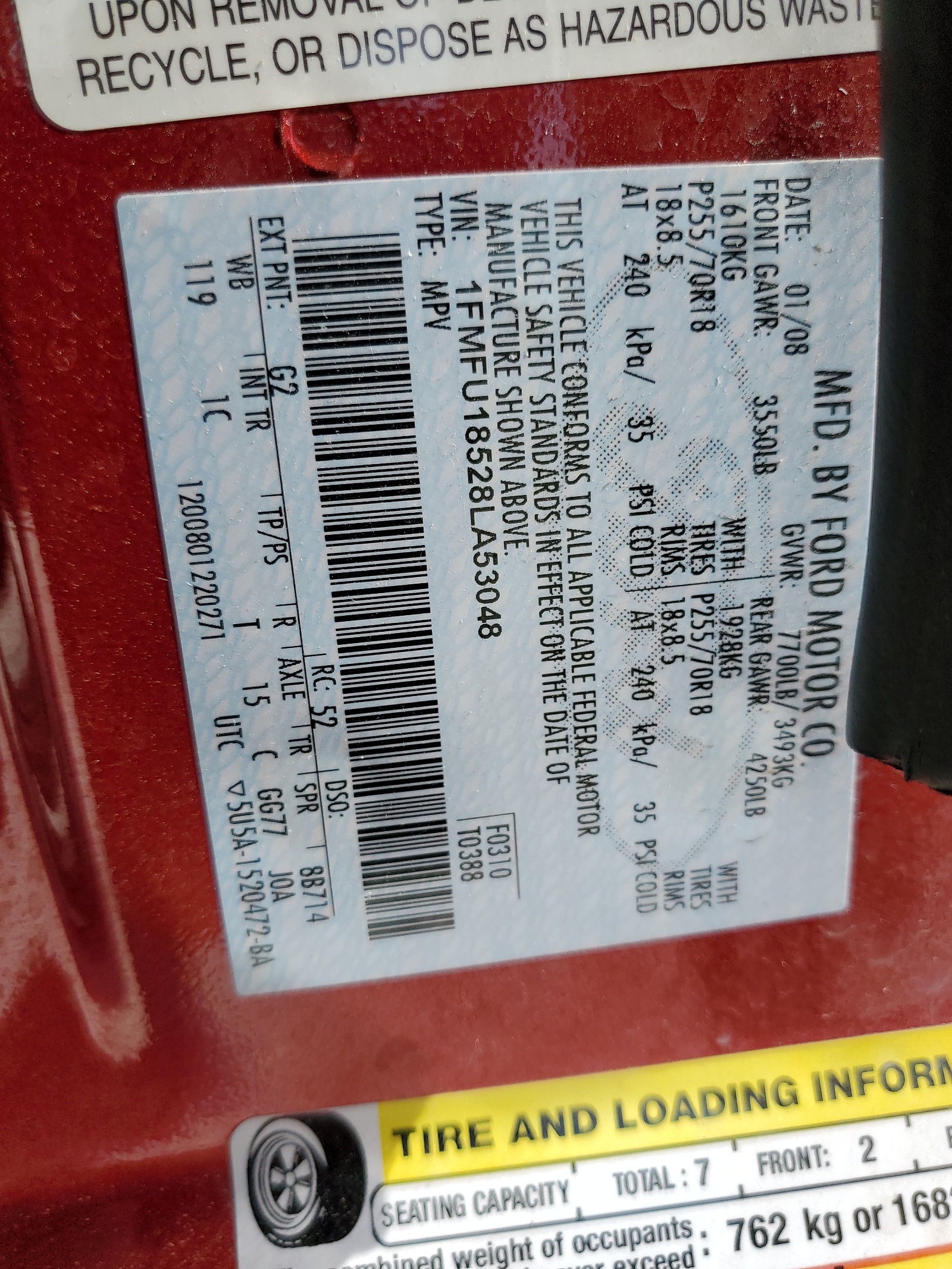 1FMFU18528LA53048 2008 Ford Expedition Eddie Bauer