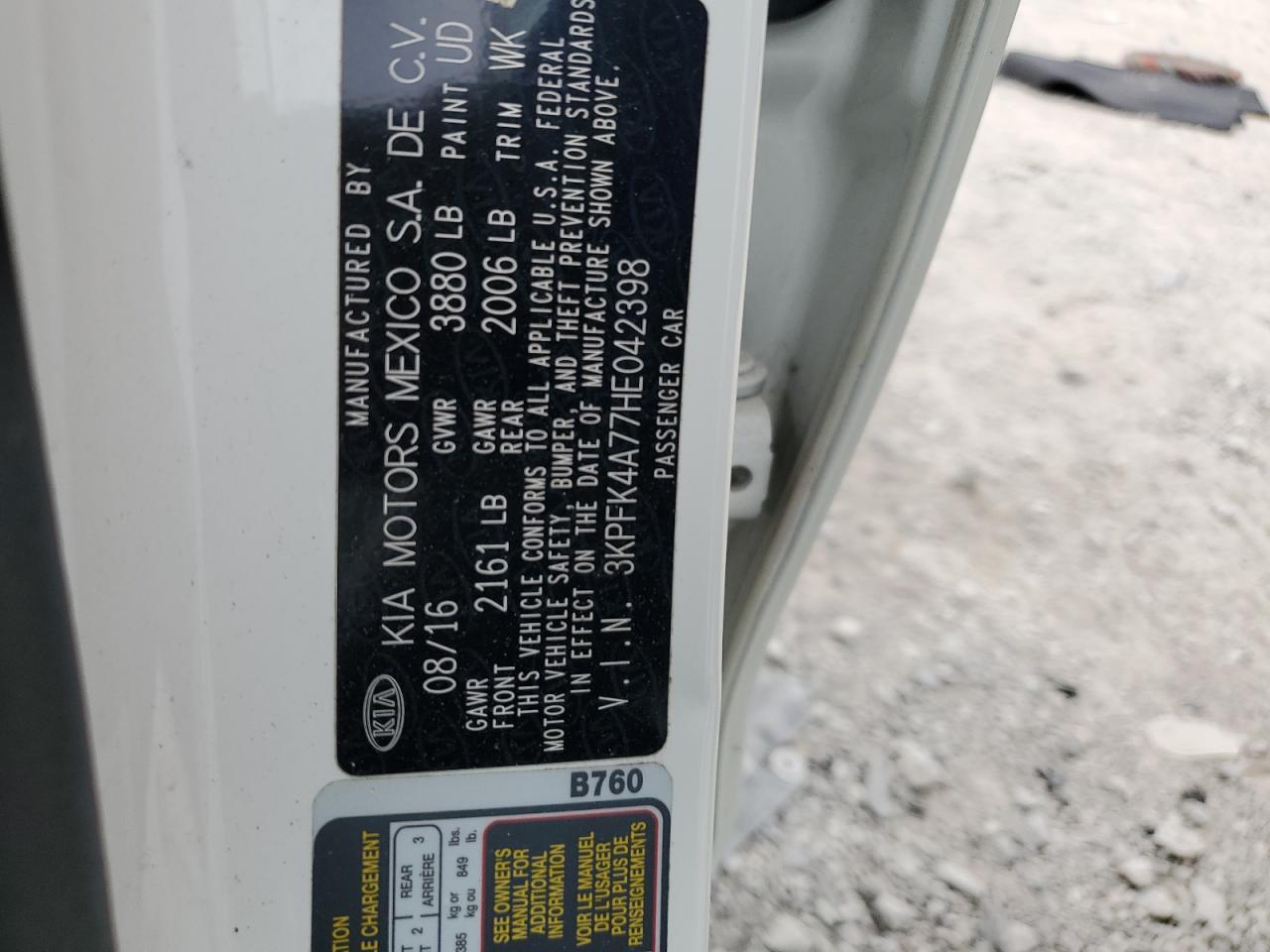 2017 Kia Forte Lx VIN: 3KPFK4A77HE042398 Lot: 63284354