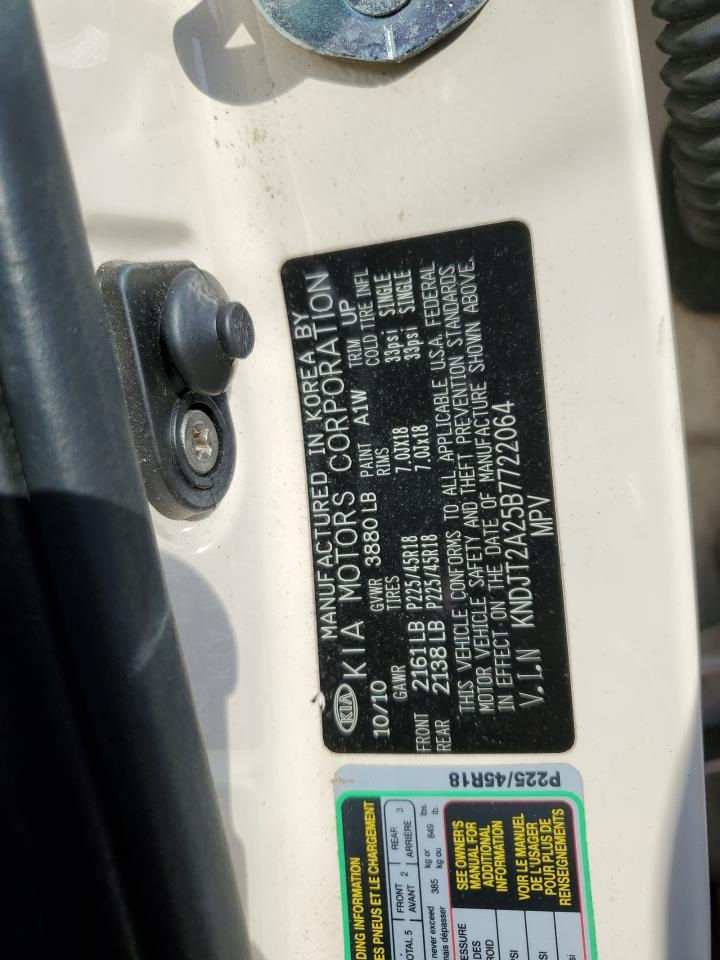 2011 Kia Soul + VIN: KNDJT2A25B7722064 Lot: 62084964