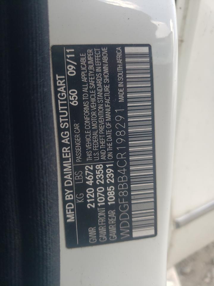 2012 Mercedes-Benz C 300 4Matic VIN: WDDGF8BB4CR198291 Lot: 62009654