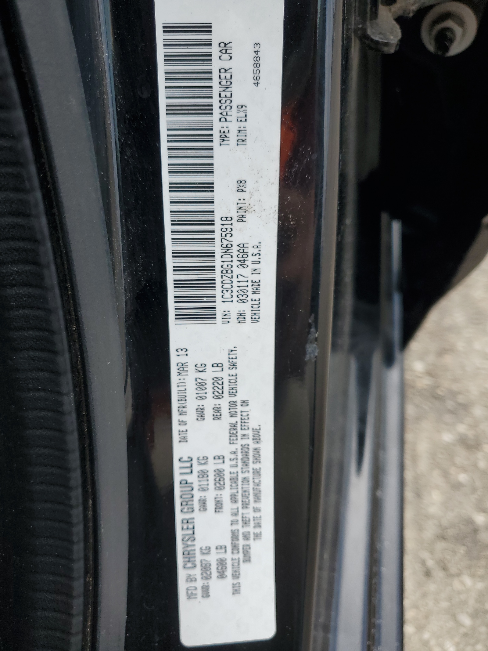 1C3CDZBG1DN675918 2013 Dodge Avenger R/T