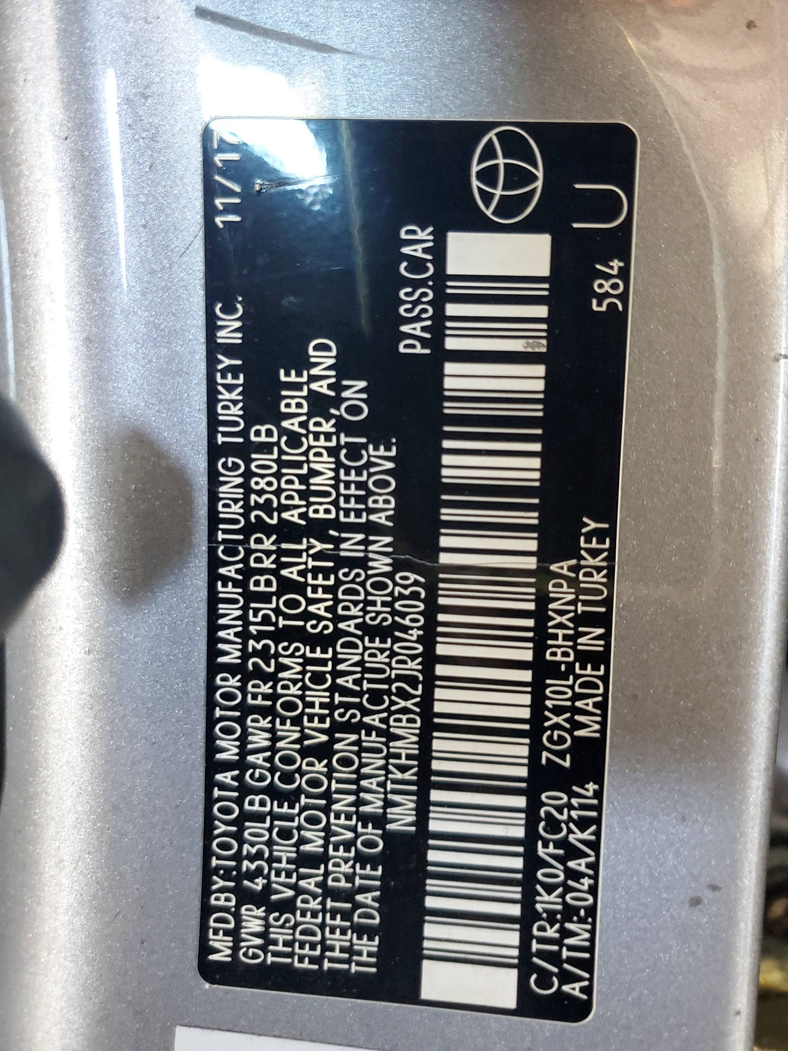 NMTKHMBX2JR046039 2018 Toyota C-Hr Xle