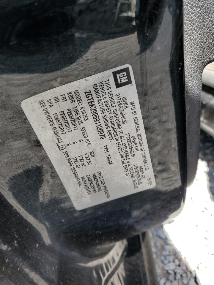 2009 GMC Sierra K1500 Sle VIN: 2GTEK290591126970 Lot: 61136874