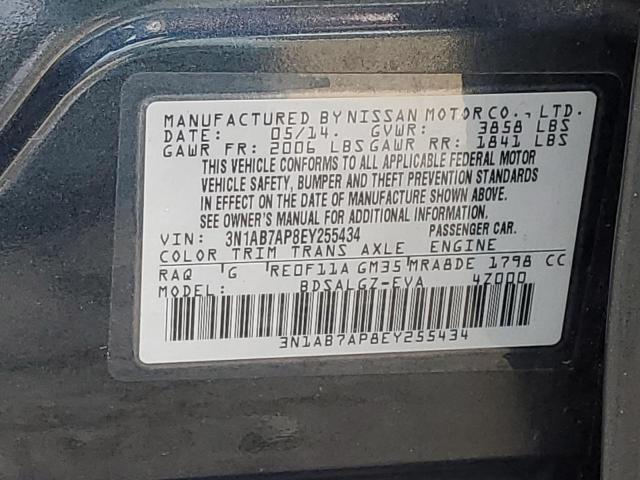 3N1AB7AP8EY255434 | 2014 Nissan sentra s