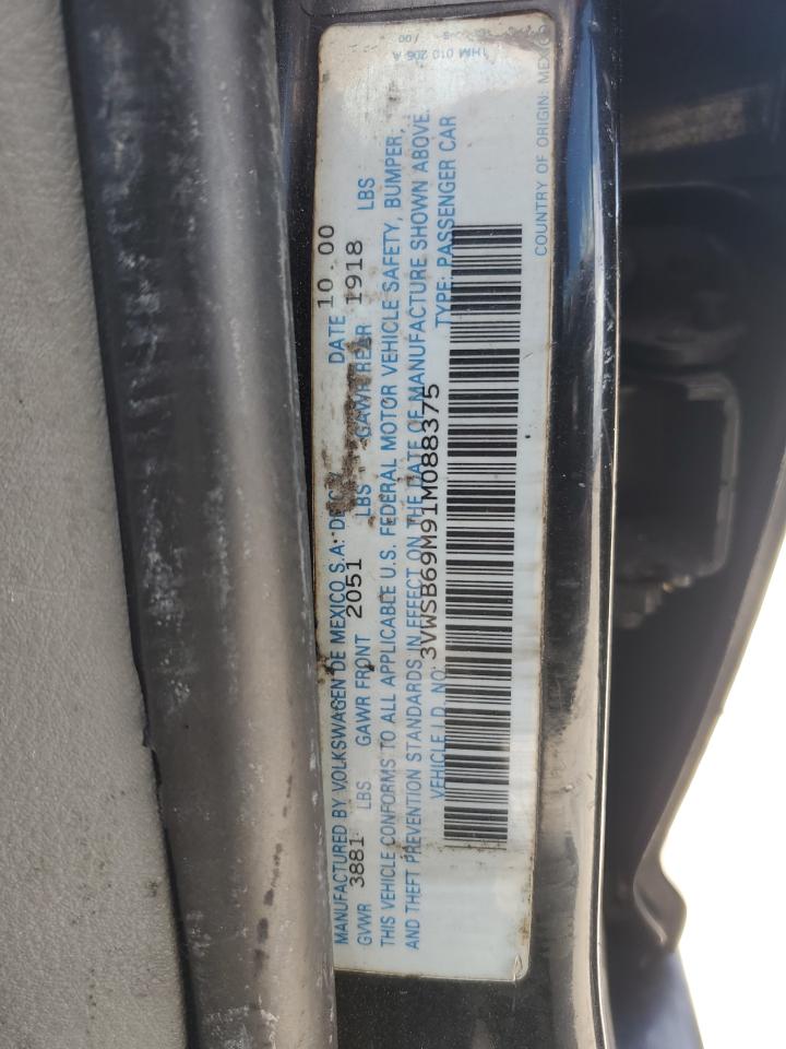 2001 Volkswagen Jetta Gls VIN: 3VWSB69M91M088375 Lot: 63437514
