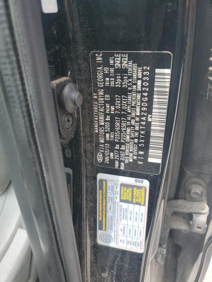 2013 Kia Sorento Lx VIN: 5XYKT4A29DG420332 Lot: 64781104