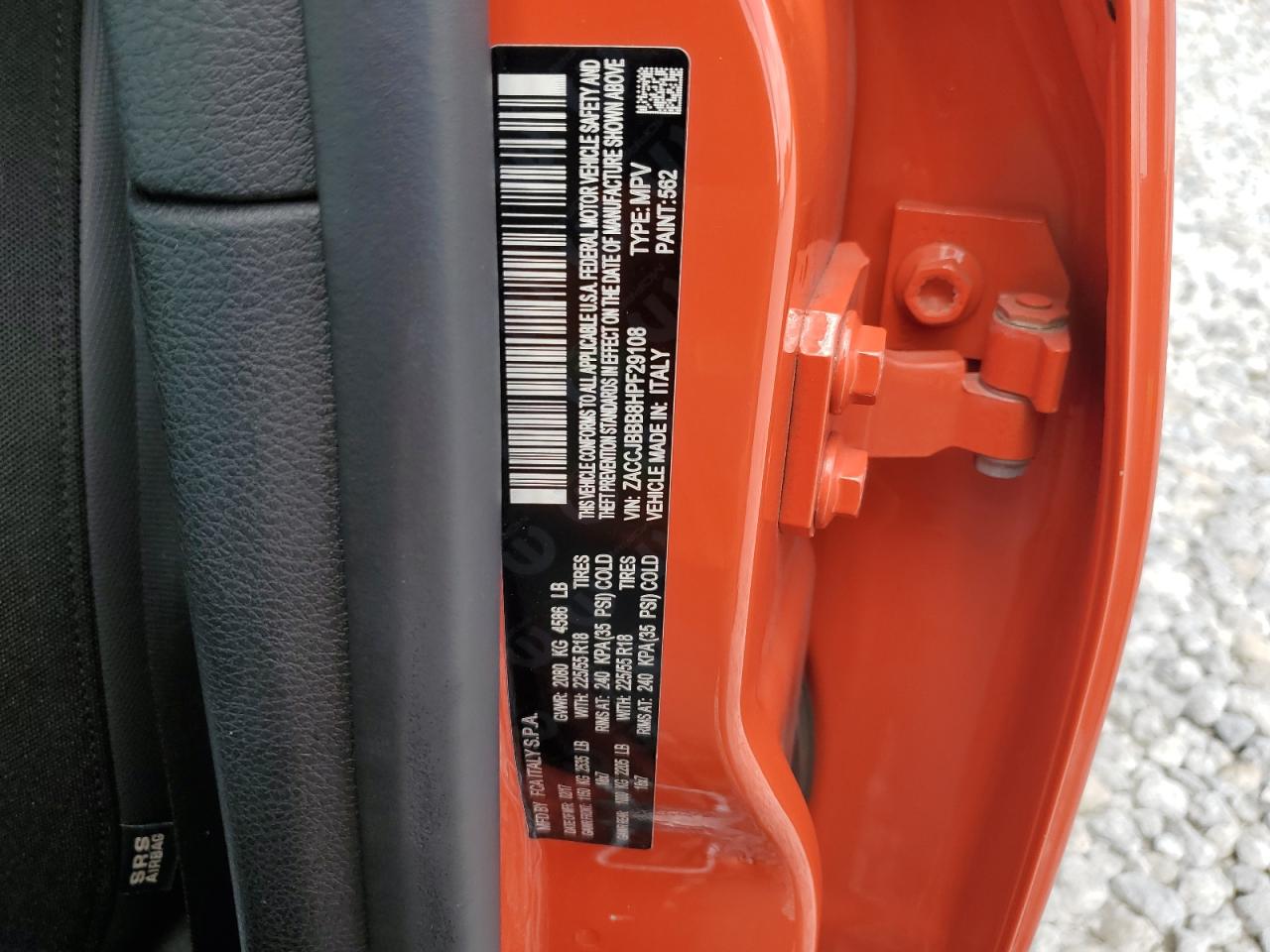 2017 Jeep Renegade Latitude VIN: ZACCJBBB8HPF29108 Lot: 63847444