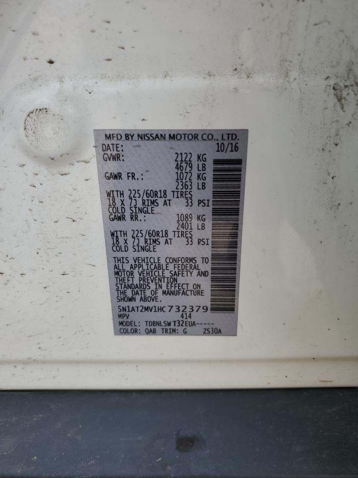 2017 Nissan Rogue Sv VIN: 5N1AT2MV1HC732379 Lot: 63521494