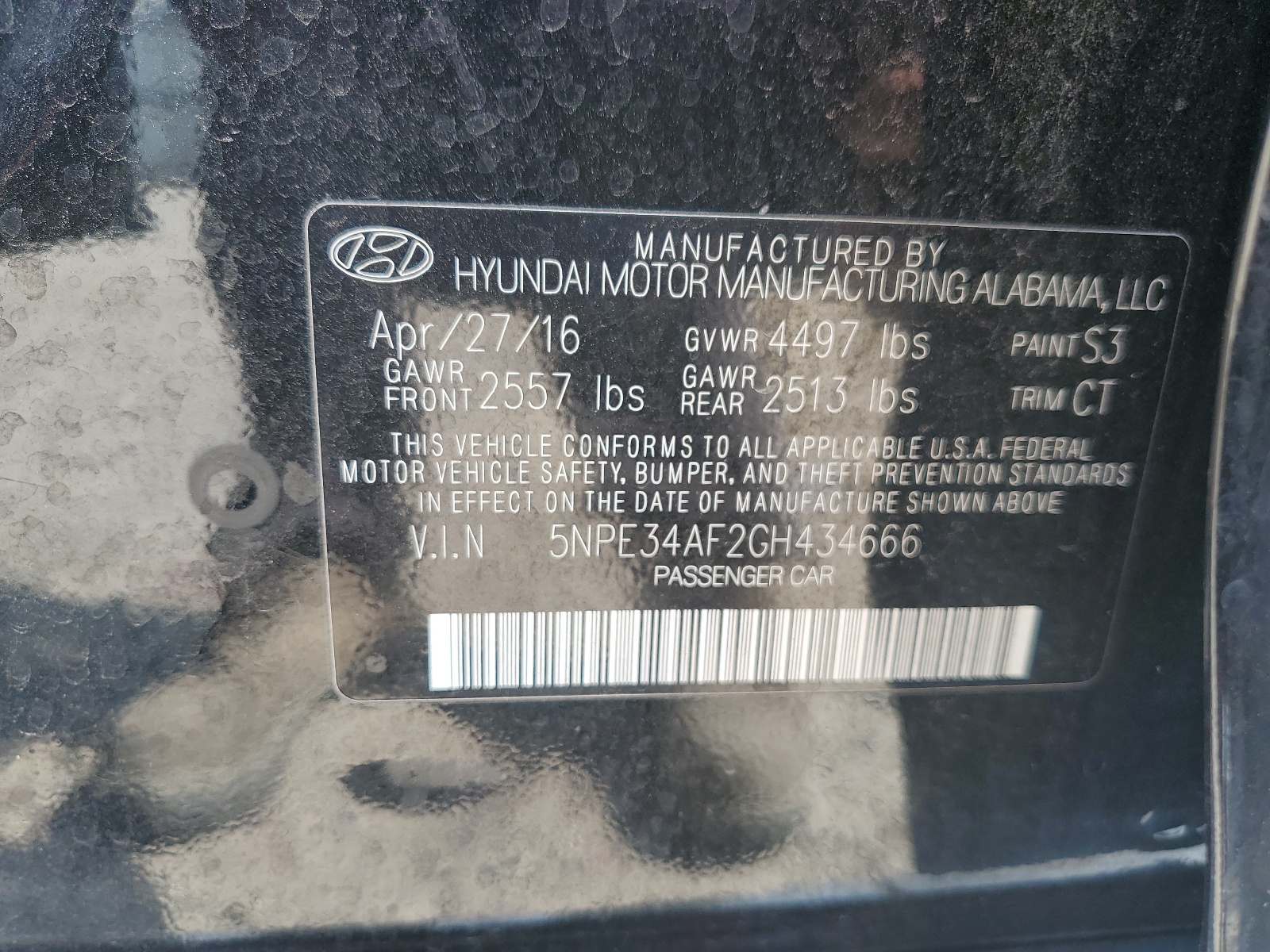 5NPE34AF2GH434666 2016 Hyundai Sonata Sport