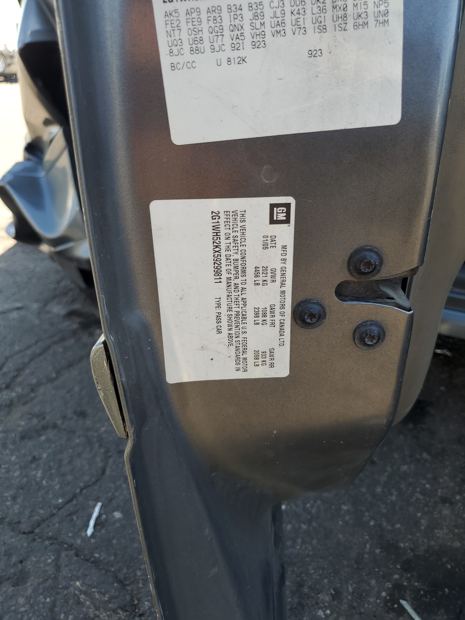 2G1WH52KX59299811 2005 Chevrolet Impala Ls