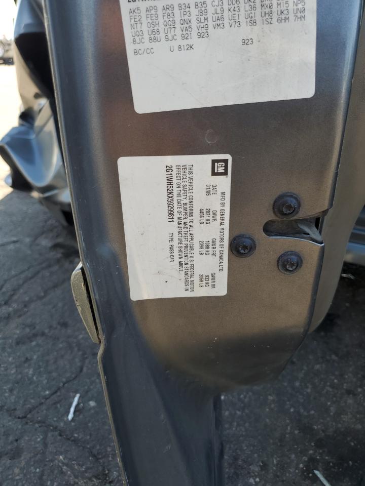 2005 Chevrolet Impala Ls VIN: 2G1WH52KX59299811 Lot: 62631614