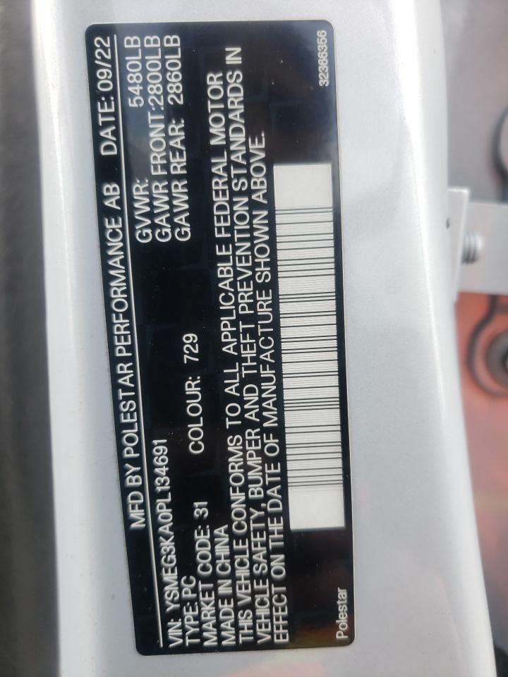 2023 Polestar 2 VIN: YSMEG3KA0PL134691 Lot: 63022354