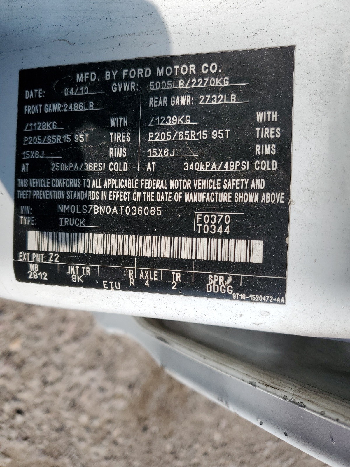 NM0LS7BN0AT036065 2010 Ford Transit Connect Xlt