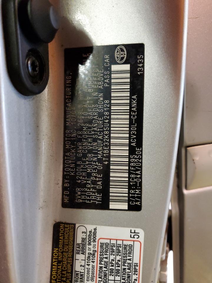 2005 Toyota Camry Le VIN: 4T1BE32K85U428128 Lot: 65269024