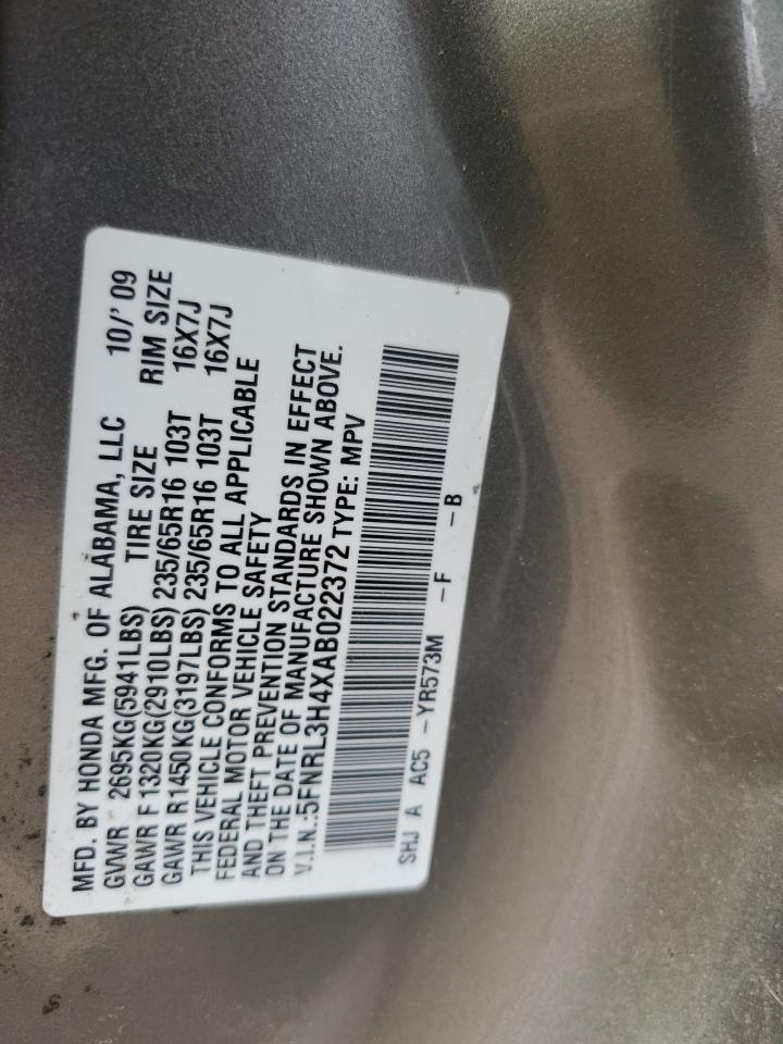 2010 Honda Odyssey Ex VIN: 5FNRL3H4XAB022372 Lot: 64906954