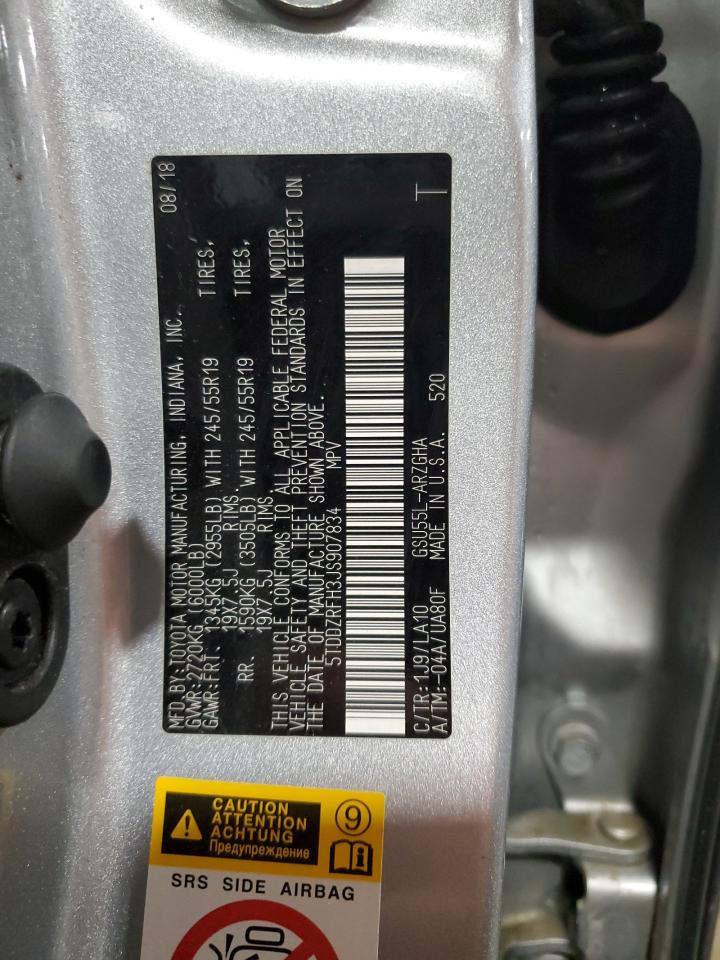 2018 Toyota Highlander Limited VIN: 5TDDZRFH3JS907834 Lot: 62742404