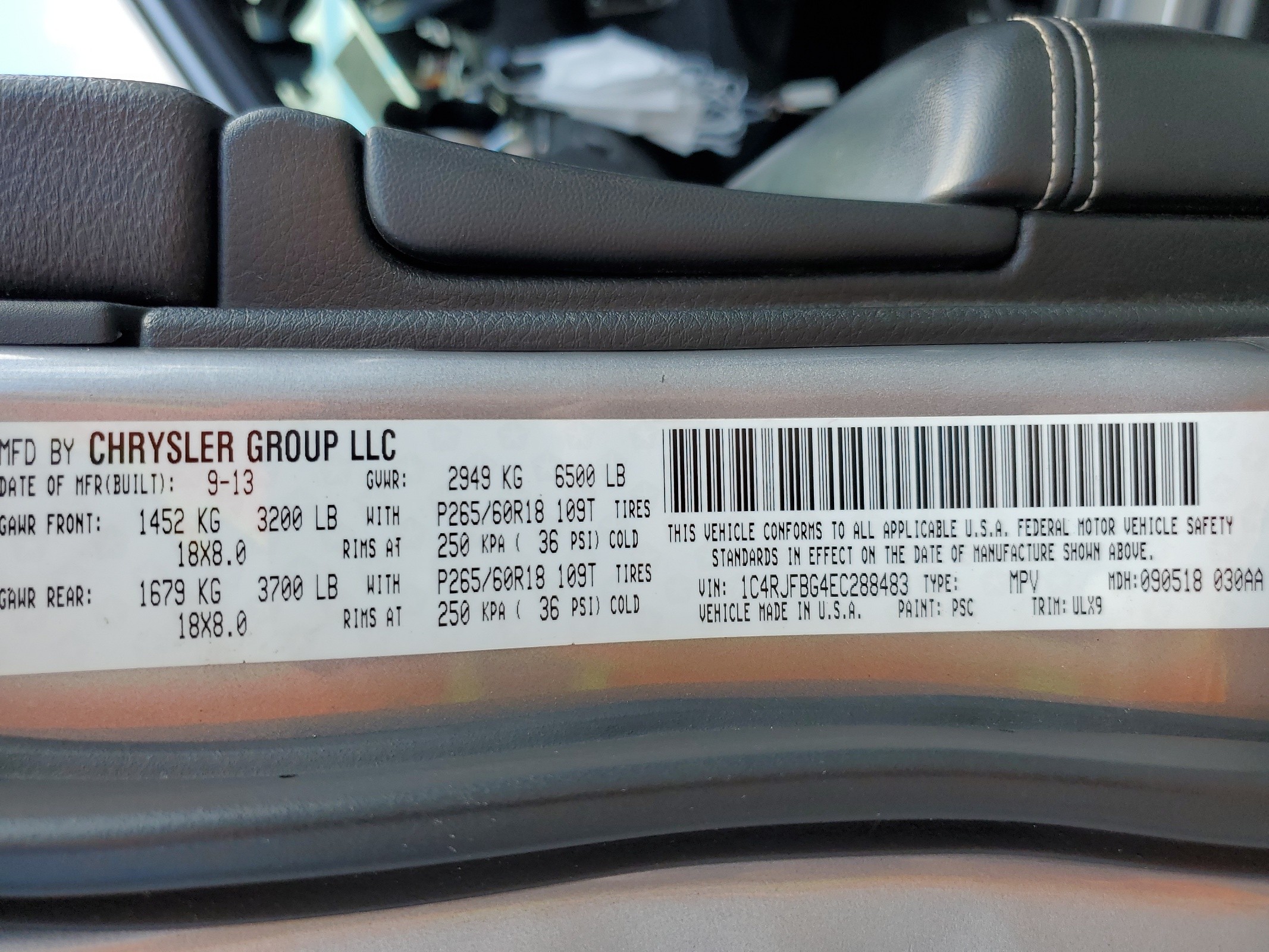 1C4RJFBG4EC288483 2014 Jeep Grand Cherokee Limited