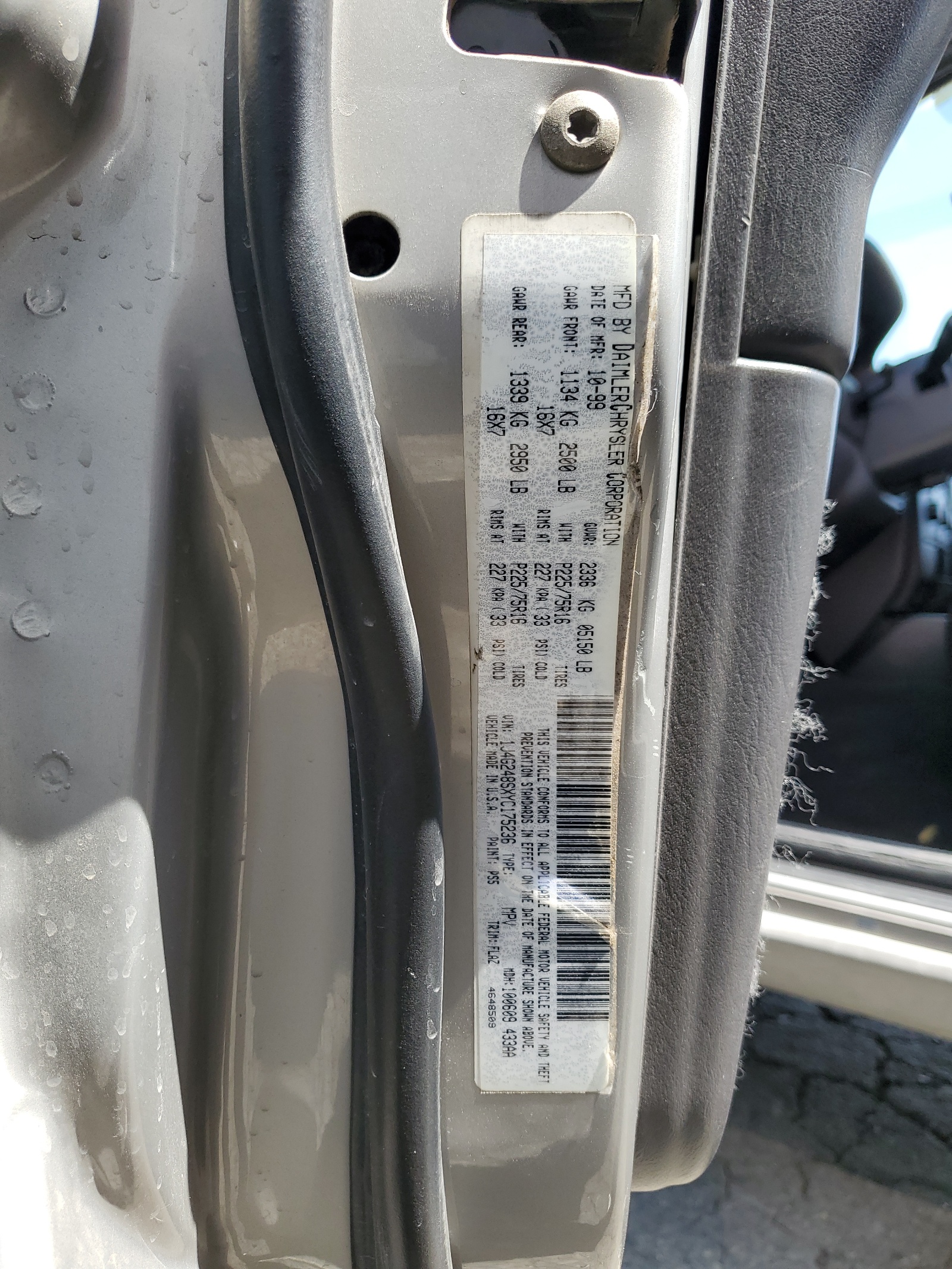 1J4G248SXYC175236 2000 Jeep Grand Cherokee Laredo