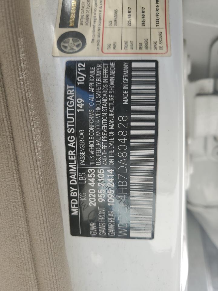 2013 Mercedes-Benz C 250 VIN: WDDGF4HB7DA804828 Lot: 65111244