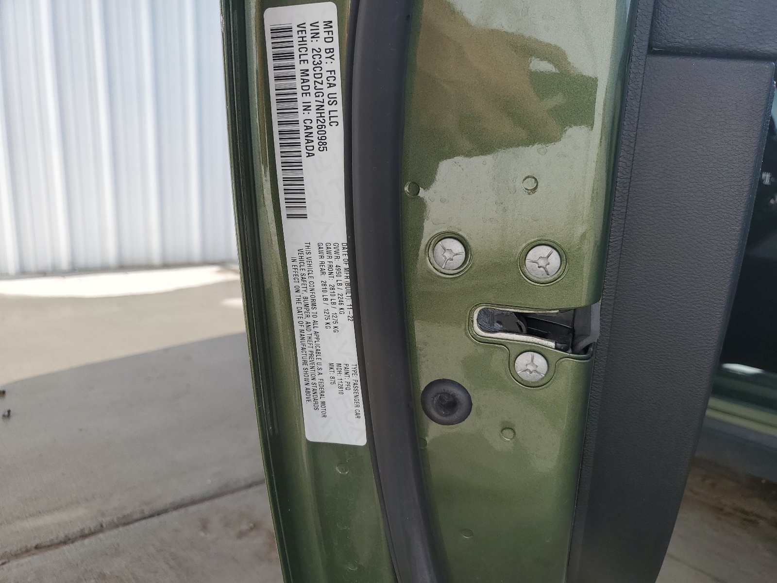 2C3CDZJG7NH260985 2022 Dodge Challenger Gt