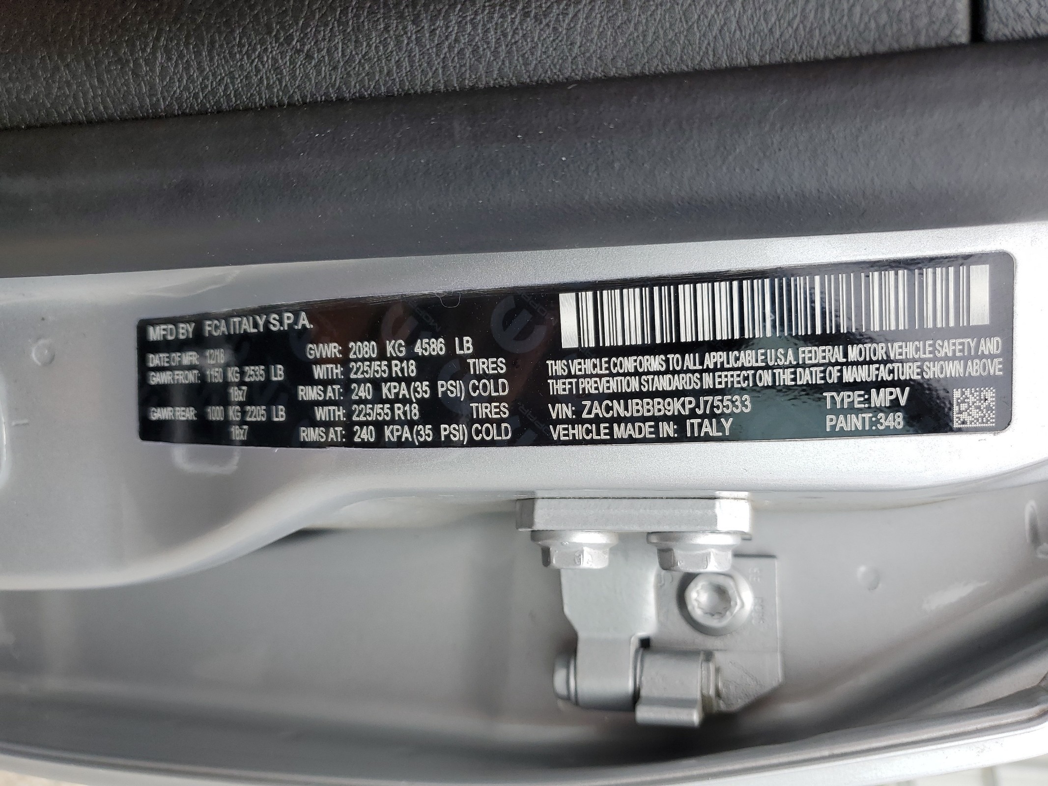 ZACNJBBB9KPJ75533 2019 Jeep Renegade Latitude