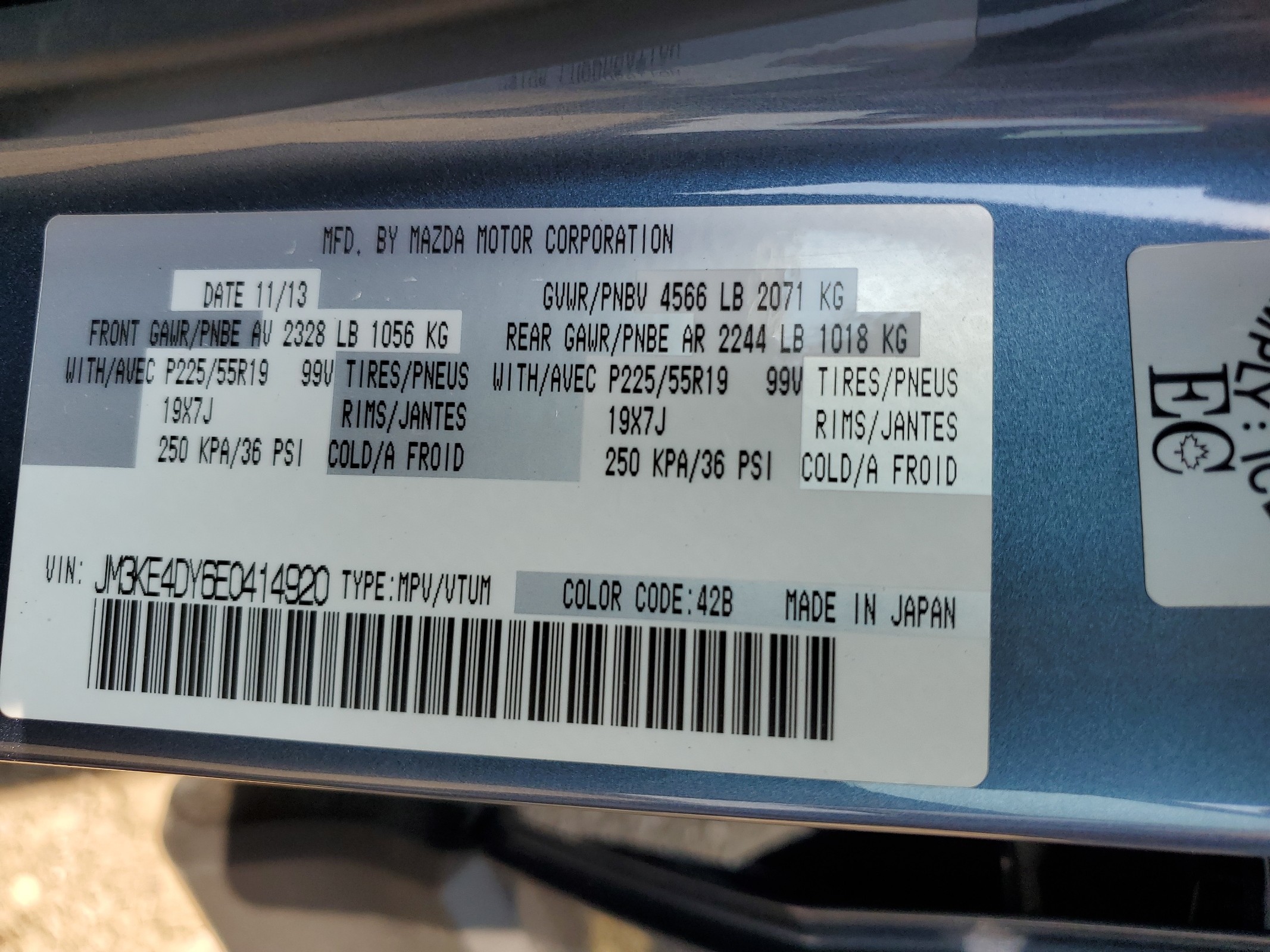 JM3KE4DY6E0414920 2014 Mazda Cx-5 Gt