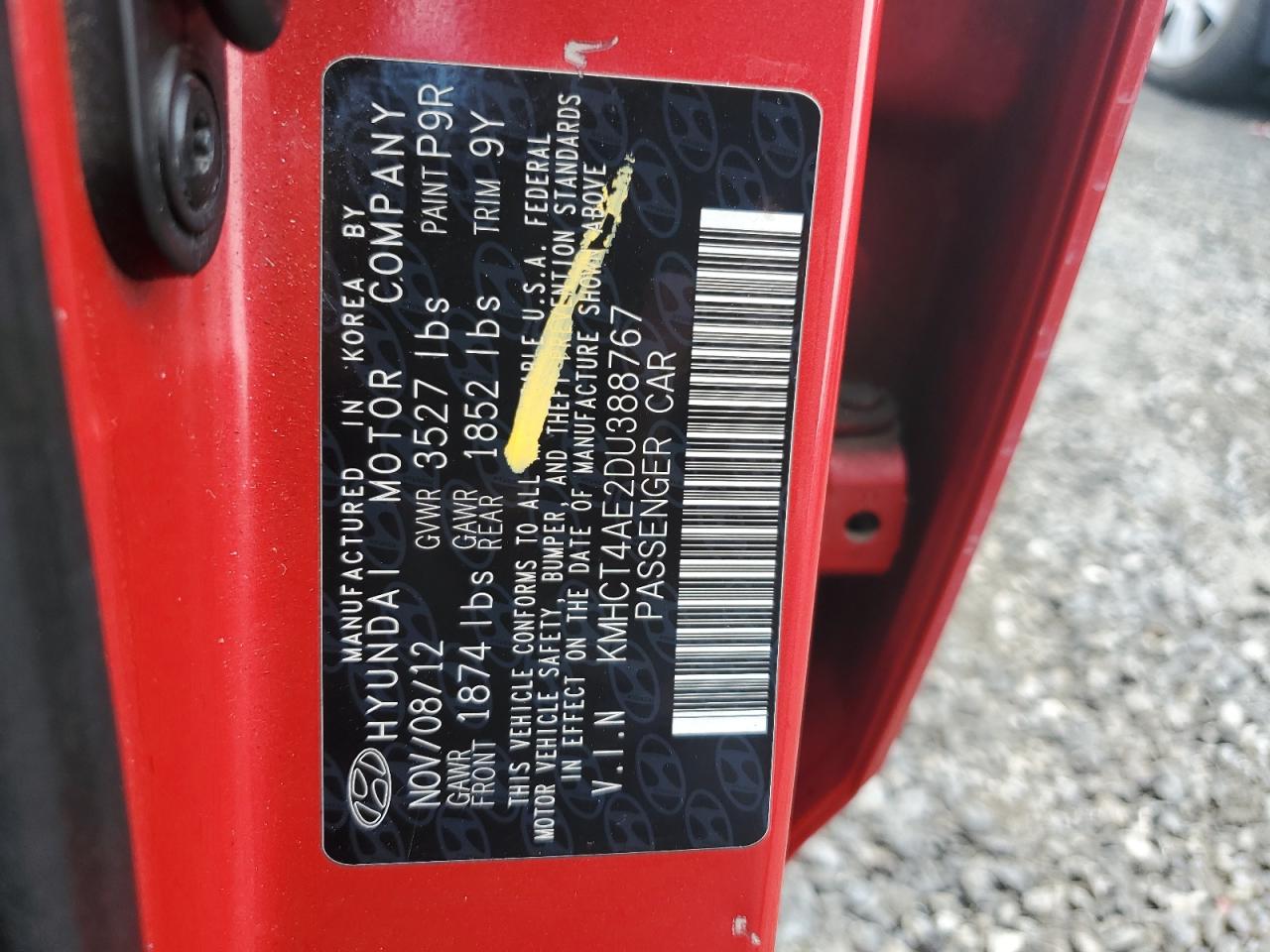 2013 Hyundai Accent Gls VIN: KMHCT4AE2DU388767 Lot: 62247704