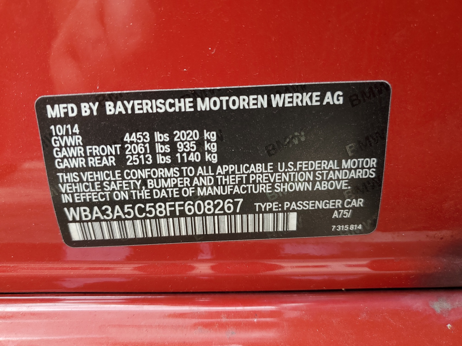 WBA3A5C58FF608267 2015 BMW 328 I