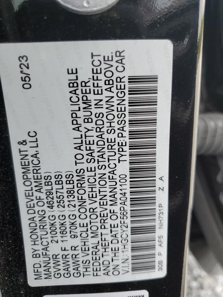 1HGCY2F56PA041100 2023 Honda Accord Hybrid Sport