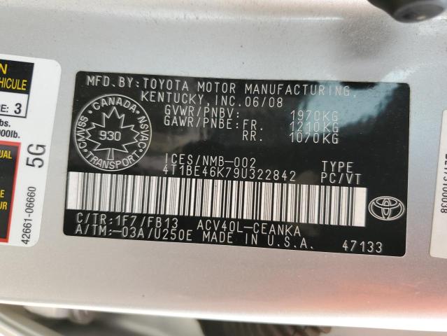 2009 TOYOTA CAMRY BASE