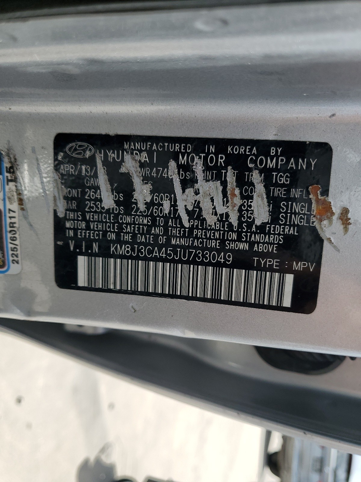 KM8J3CA45JU733049 2018 Hyundai Tucson Sel