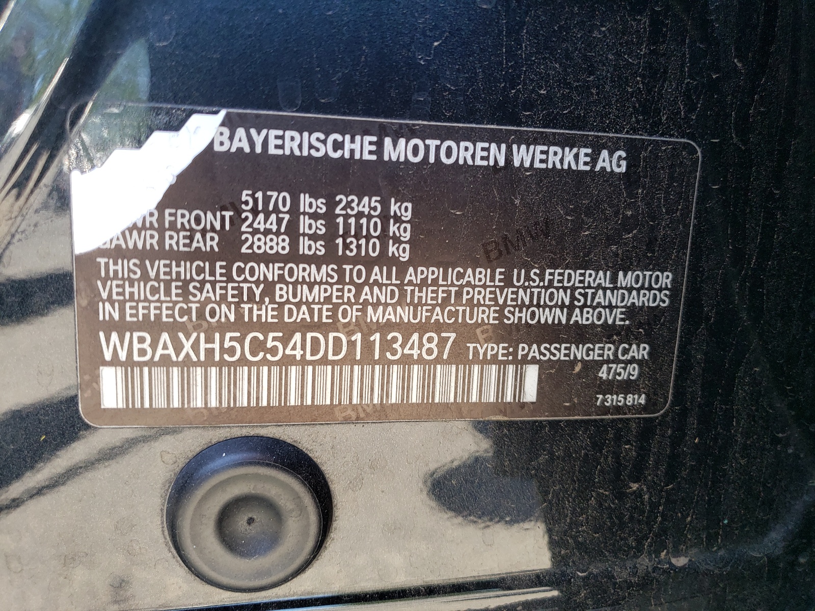 WBAXH5C54DD113487 2013 BMW 528 Xi