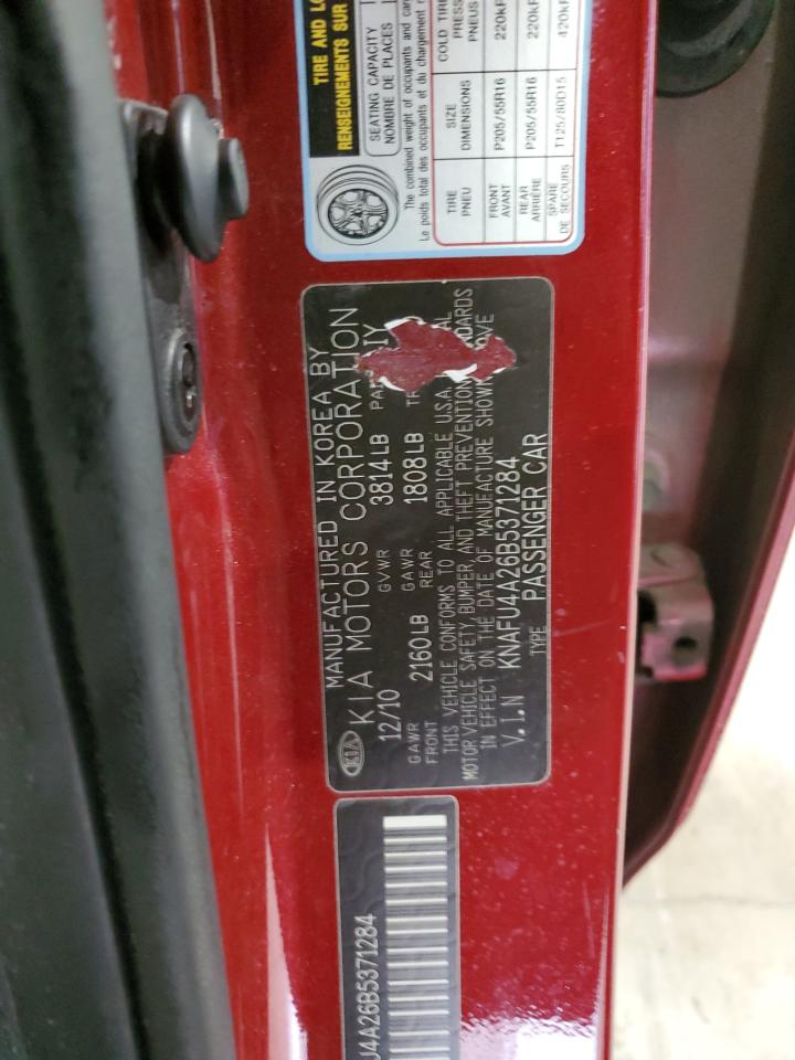 2011 Kia Forte Ex VIN: KNAFU4A26B5371284 Lot: 64037894