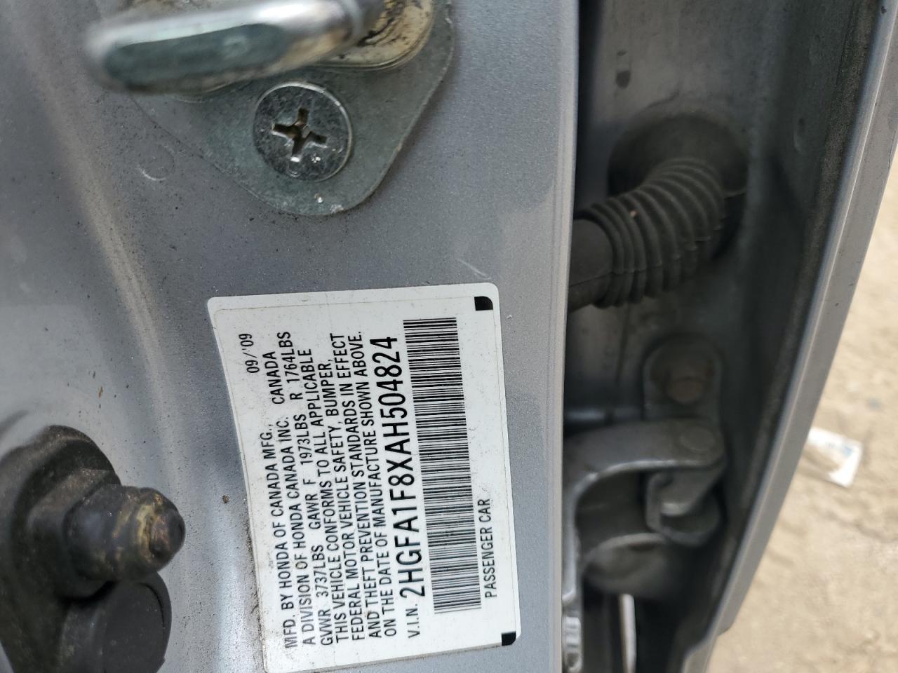 2010 Honda Civic Ex VIN: 2HGFA1F8XAH504824 Lot: 64475964